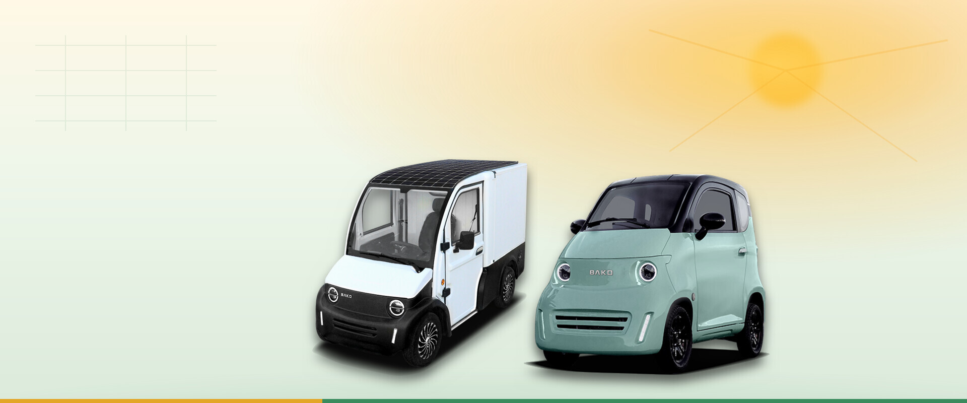 Bako Motors BEE et B-Van vehicules electriques solaires