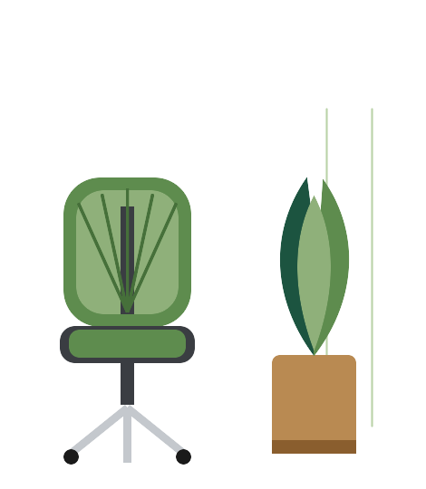 Haworth fauteuil Fern et plante biophilique