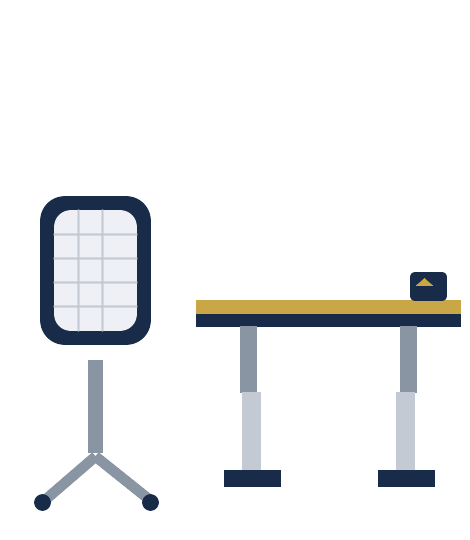 City Desk bureau assis-debout et fauteuil ergonomique