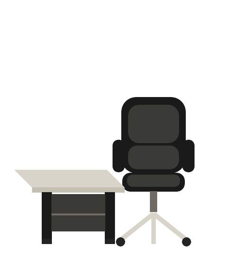 Intérieurs bureau de direction et fauteuil